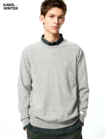 KAWS 카우스 윈터 캐시미어 크루넥 스웨터 색상: GRAY