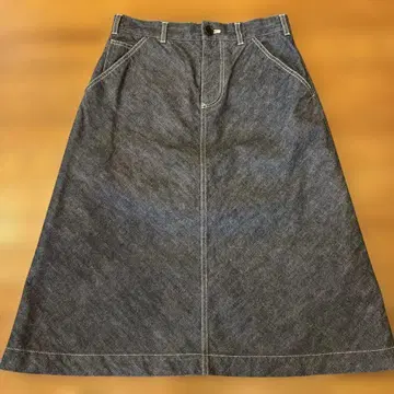 MARGARET HOWELL 데님 A라인 미디 스커트