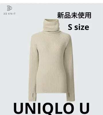 [ 미사용 Uniqlo U ] 3D 메리노 블렌드 리브 터틀넥 스웨터 S