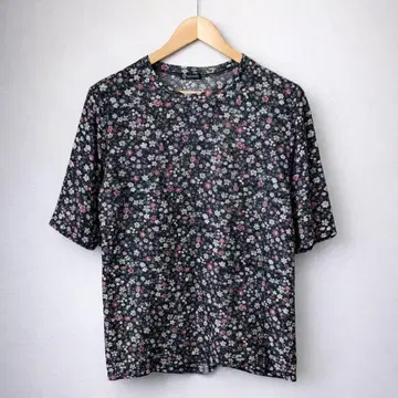 빈티지 셔츠 enticello 블랙 시어 반팔 구제 의류