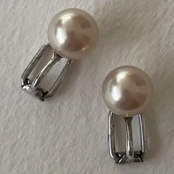 새상품급 MAJORICA 마조리카 펄 실버925 귀찌 크림