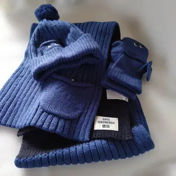 ANYA HINDMARCH 니트 모자 스카프 장갑 세트