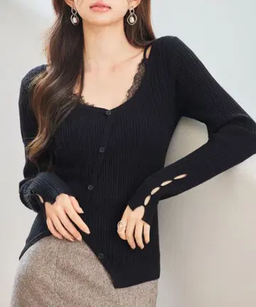 saison de papillon 랜덤 골지 편직 2장 풍 니트 탑스