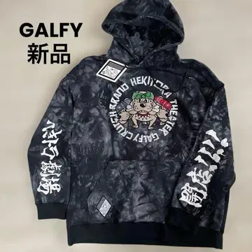 [새상품] GALFY 갈피 후드티 맨투맨 타이 다이 패턴 자수 대형견