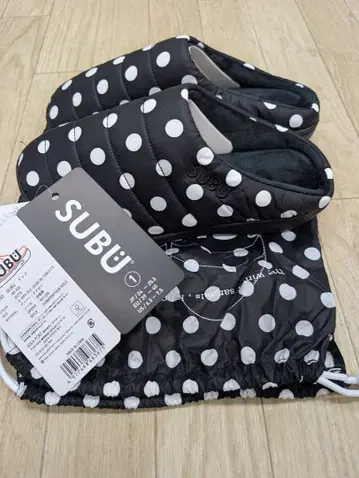 SUBU 도트 샌들 24-25.5cm 스브 슬립온 수납 봉투 포함