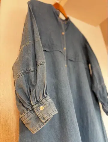 PLUS OTO.HA 데님 셔츠 원피스 긴팔