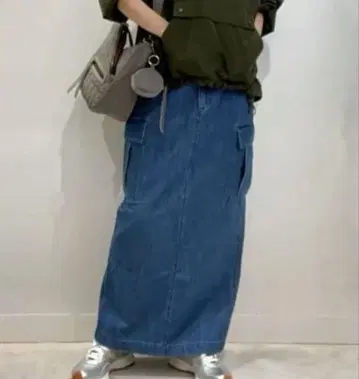새상품 LUSUD 데님 롱 스커트