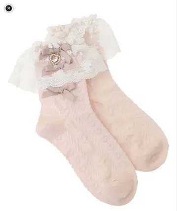 [ LIZLISA ] 하트 리본 프릴 삭스