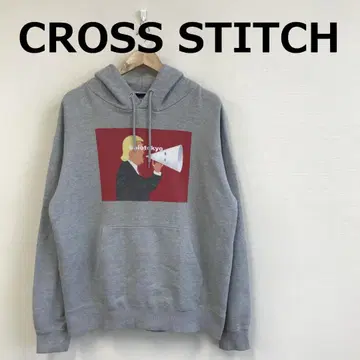 A0105C10 [CROSS STITCH] 프린트 풀오버 후드티