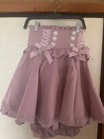 LIZLISA 레이스업 서스펜더 치마바지 핑크