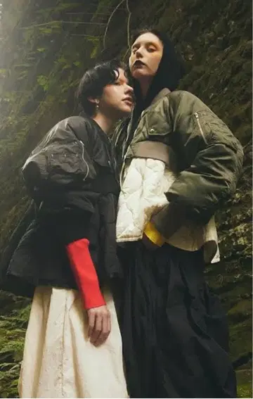 OMMO PEPLUM QUILTING MA-1 카키 36