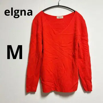 [ M ] elgna 빨간색 긴팔 니트 스웨터 레드 여성용
