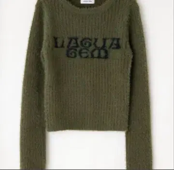 LAGUAGEM 로고 올리브 그린 니트