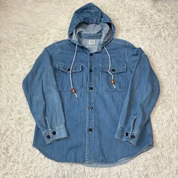 새상품급 orslow 오어슬로우 데님 셔츠 후드티