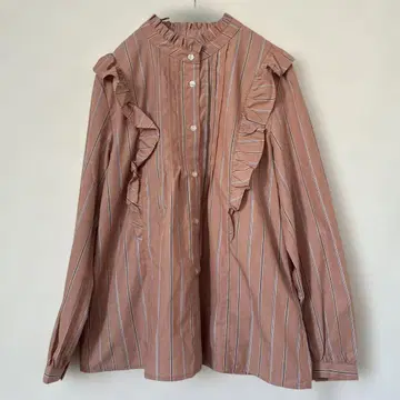 새상품 YAMADAYAMADA Vin 프릴 스트라이프 블라우스