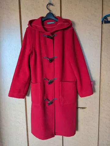 NEWYORKER 빨간색 더플 코트 후드 부착