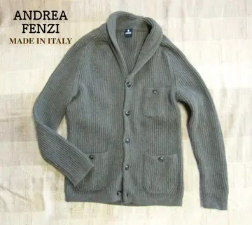 ANDREA FENZI 올리브 그린 니트 가디건 자켓