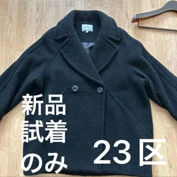 시착만 한 미사용 23구 울 코트 블랙 38 일본제