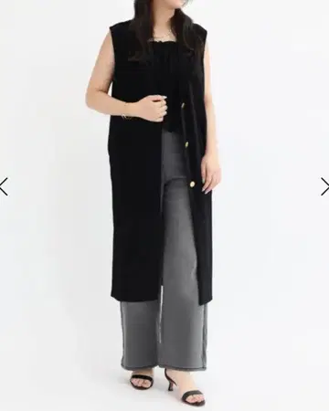 정가 19000 vin 메쉬 벨로아 테일러드 롱베스트 블랙