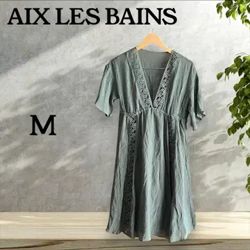 AIX LES BAINS 원피스 튜닉 반팔 그린 계열 M