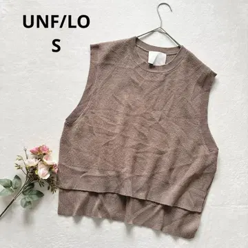 안피로 베이지 니트 베스트 슬리브리스 울 혼방 레이어드 S