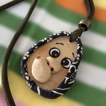 핸드메이드 효토코 빈티지 원단 목걸이 크레이프 원단 끈 진품 펜던트