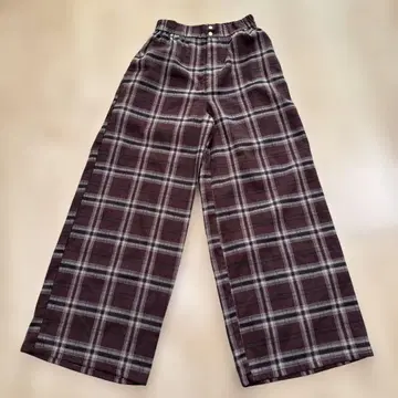 체크 무늬 와이드 팬츠 Free 사이즈