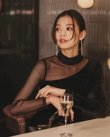 [ 2025년 이번 시즌 ] anuans 시어 콤비 타이트 원피스