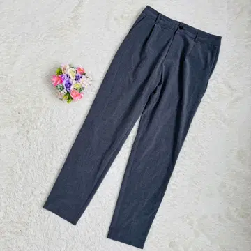 Index 턱 스트레이트 팬츠 세탁 가능 그레이 L