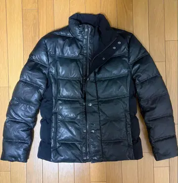 세련된! COMME CA MEN 고급 가죽 다운 자켓 양가죽 S