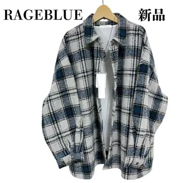 RAGEBLUE 체크 셔츠 오버 사이즈 플란넬 셔츠 긴팔 셔츠