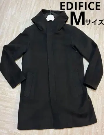 EDIFICE 후드 부착 울 코트 카키