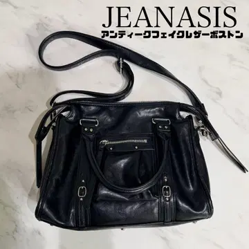 새상품급 JEANASIS 앤티크 인조 가죽 보스턴 숄더백