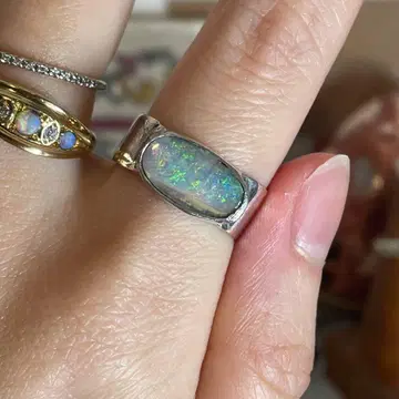 핸드메이드 실버 925 실버 반지 볼더 오팔