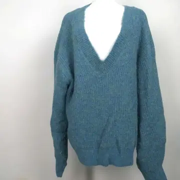 Ungrid 언그리드 [ F ] 울 청록색 V넥 니트 스웨터 A12