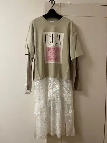 미사용 새상품 도킹 원피스 바이컬러 원피스 레이스 절개 원피스 야마다야