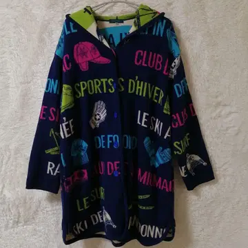 micmac 니트 소재 후드 자켓 네이비