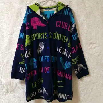 micmac 니트 소재 후드 자켓 네이비