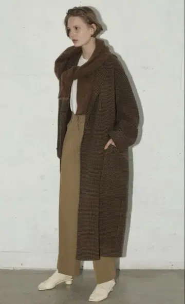 TODAYFUL 울 체크 오버코트 38