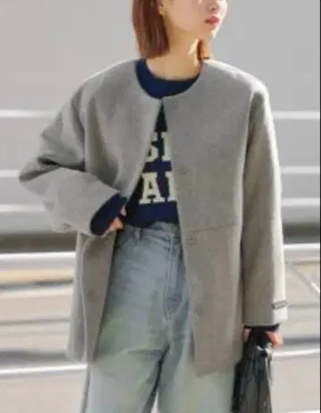 슈퍼 파인 비버 크루넥 코트 컬러 그레이 A 사이즈 34