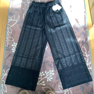 블랙 레이스 와이드 팬츠 9호
