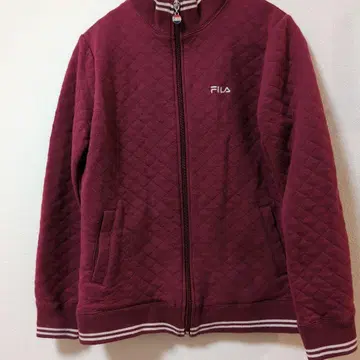 여성용 FILA 와인 레드 집업 저지