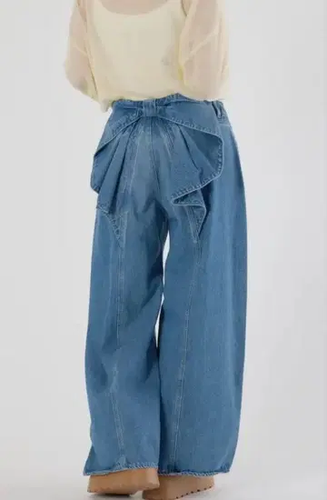 빅 리본 데님 팬츠 S