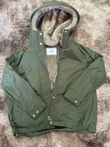 SLOBE IENA 플리스 라이닝 후드 자켓 올리브