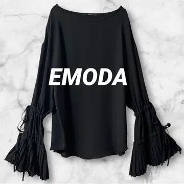 ST59* 에모다 스트링 무브탑 소매 시스루 블라우스 드레이프감 소재 M