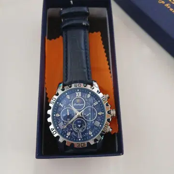 POEDAGAR 블루 크로노그래프 손목시계