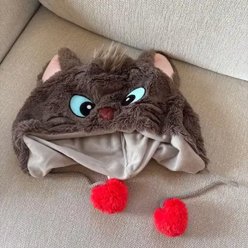고양이 얼굴 디자인 플리스 모자 베를리오즈 팬캡