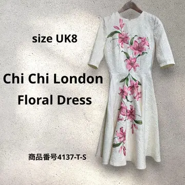 치치 런던 플로럴 드레스 백합 자수 자카드 M 상당