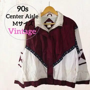 90s 센터 애일 나일론 자켓 와인 레드 빈티지