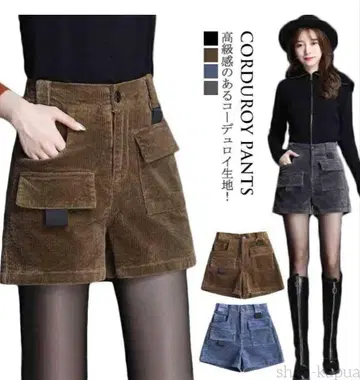 [겨울 상품] 코듀로이 숏팬츠 데님 컬러(블루) XL